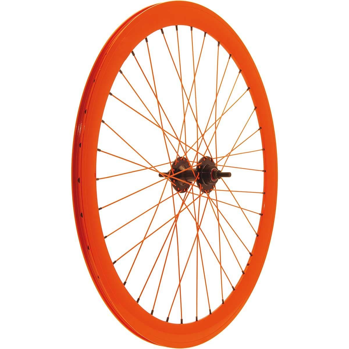Ruote Fixed senza pista frenante arancio fluo