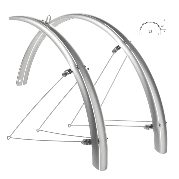 Coppia parafanghi 24"x53 mm con morsetti scorrevoli