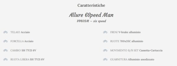 BICI VIA VENETO VV 605M BC ALLURE 28" 6V. TEL.TIG MAN