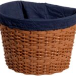 CESTO IN PLASTICA MARRONE CON FODERA
