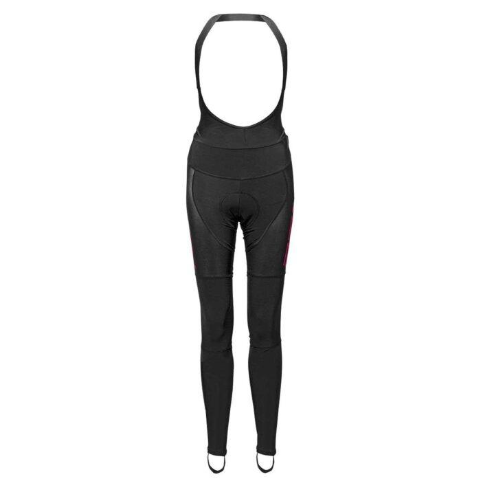 Pantaloni da ciclismo con bretelle neri, caratterizzati da un design elegante e funzionale, perfetti per ciclisti di tutti i livelli.