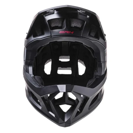 Interno del casco BRN con design ventilato, mostrando la struttura e i materiali di protezione.