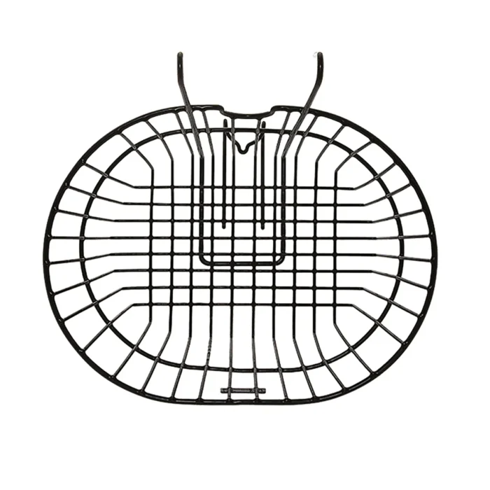 Cesto BRN in acciaio nero anteriore con ganci di dimensioni 40 x 30 x 18 cm.