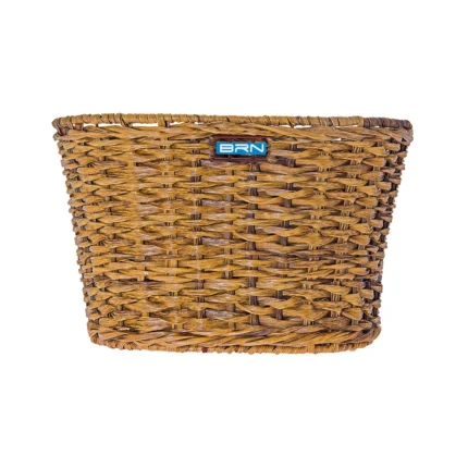 Cesto BRN Vintage anteriore ovale naturale intrecciato con corda in Eco-Rattan, base e struttura in acciaio. Le sue dimensioni sono 39 x 28.5 x 24 cm (piastre in dotazione).