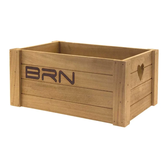 Cesto BRN Lovely Small anteriore/posteriore in legno naturale con dimensioni 34 x 24 x 17 cm.