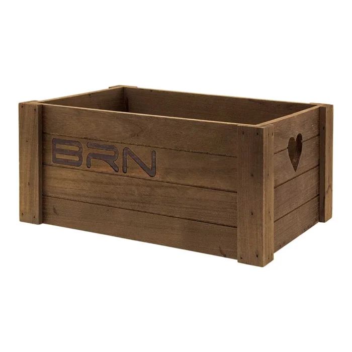 Cesto BRN Lovely Small anteriore/posteriore in legno marrone con dimensioni 34 x 24 x 17 cm.
