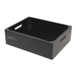 Cesto BRN Amarcord in Legno Nero, elegante contenitore per l'organizzazione domestica, realizzato in legno verniciato