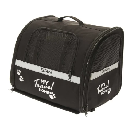 Cesto BRN My Travel Home, borsa da trasporto nera con design pratico e spazio per animali domestici, ideale per viaggi in bicicletta.