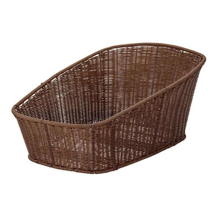 Cesto BRN Hawai in vimini marrone dalla forma affusolata, ideale per riporre oggetti in modo elegante e funzionale.