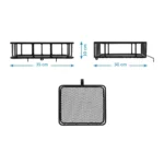 Cesto BRN Monterosso anteriore in acciaio nero per biciclette 26 e 28. Le sue dimensioni sono 35 x 30 x 10 cm.