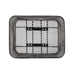 Cesto BRN Intreccio rettangolare anteriore/posteriore in acciaio nero con misure pari a 410 x 305 x h200 mm. Nella confezione sono incluse le piastre per il fissaggio