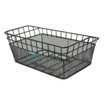 Cesto BRN Milano nero anteriore in acciaio. Le sue dimensioni sono 45 x 30 x 18 cm (piastre in dotazione)