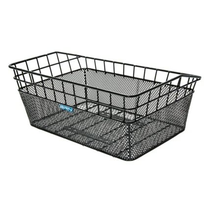 Cesto BRN Milano nero anteriore in acciaio. Le sue dimensioni sono 45 x 30 x 18 cm (piastre in dotazione)