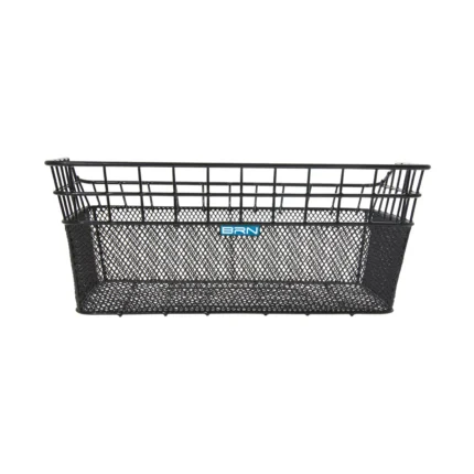 Cesto BRN Milano nero anteriore in acciaio. Le sue dimensioni sono 45 x 30 x 18 cm (piastre in dotazione)