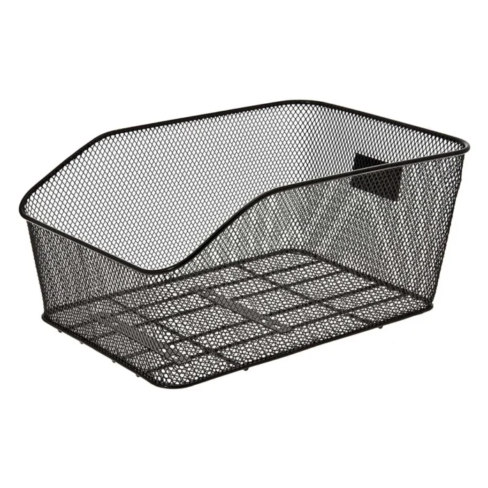 Cesto BRN Maxi posteriore nero in acciaio e retina. Le sue dimensioni sono 45 x 31 x 20 cm.