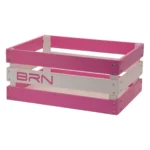 Cesto BRN Versilia in legno rinforzato rosa/bianco.