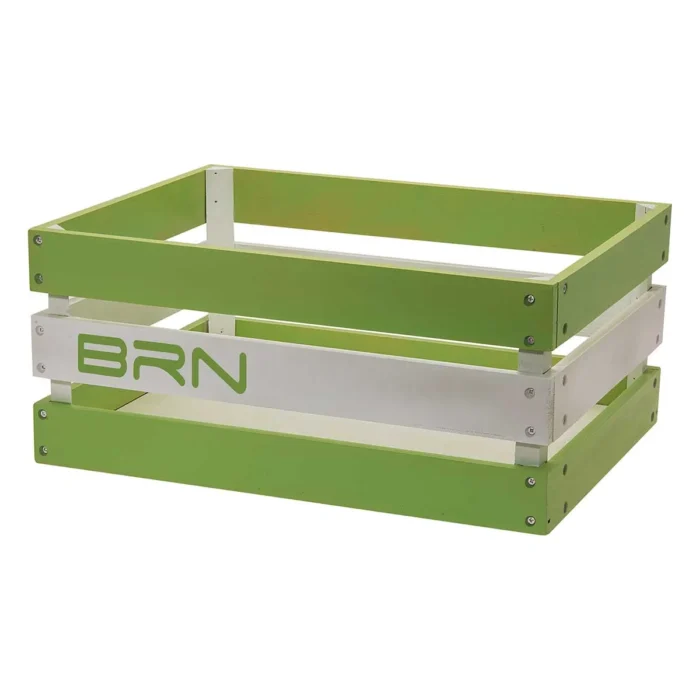 Cesto BRN Versilia in legno rinforzato verde/bianco.