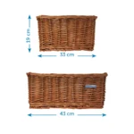 Cesto BRN Monella in vimini naturale. Le sue dimensioni sono 43 x 33 x 19 cm.