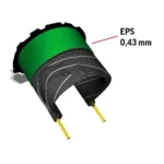 Copertura BRN Prolite Race 700 x 23 (23-622) nera con peso di 210 g. L’EPS è uno strato di gomma aggiuntivo, posizionato tra il battistrada e il rivestimento.