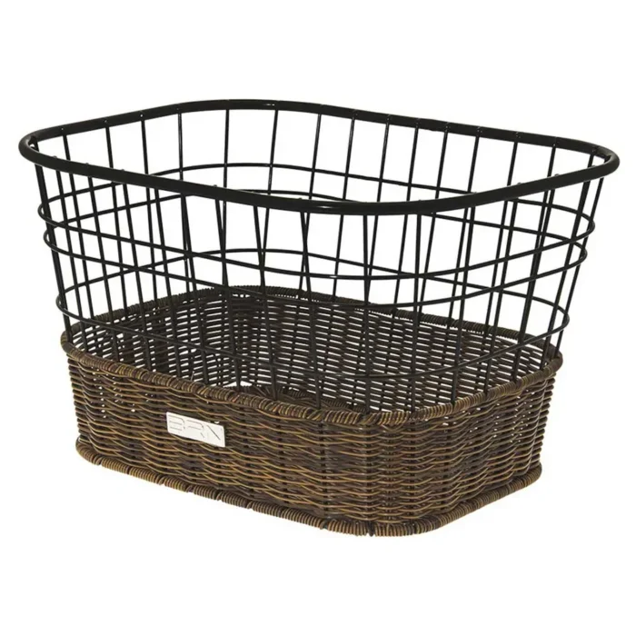 CESTO BRN SIVIGLIA ANTERIORE in metallo con base in vimini, design elegante e versatile per l'organizzazione domestica
